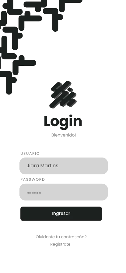 Vista móvil de la aplicación